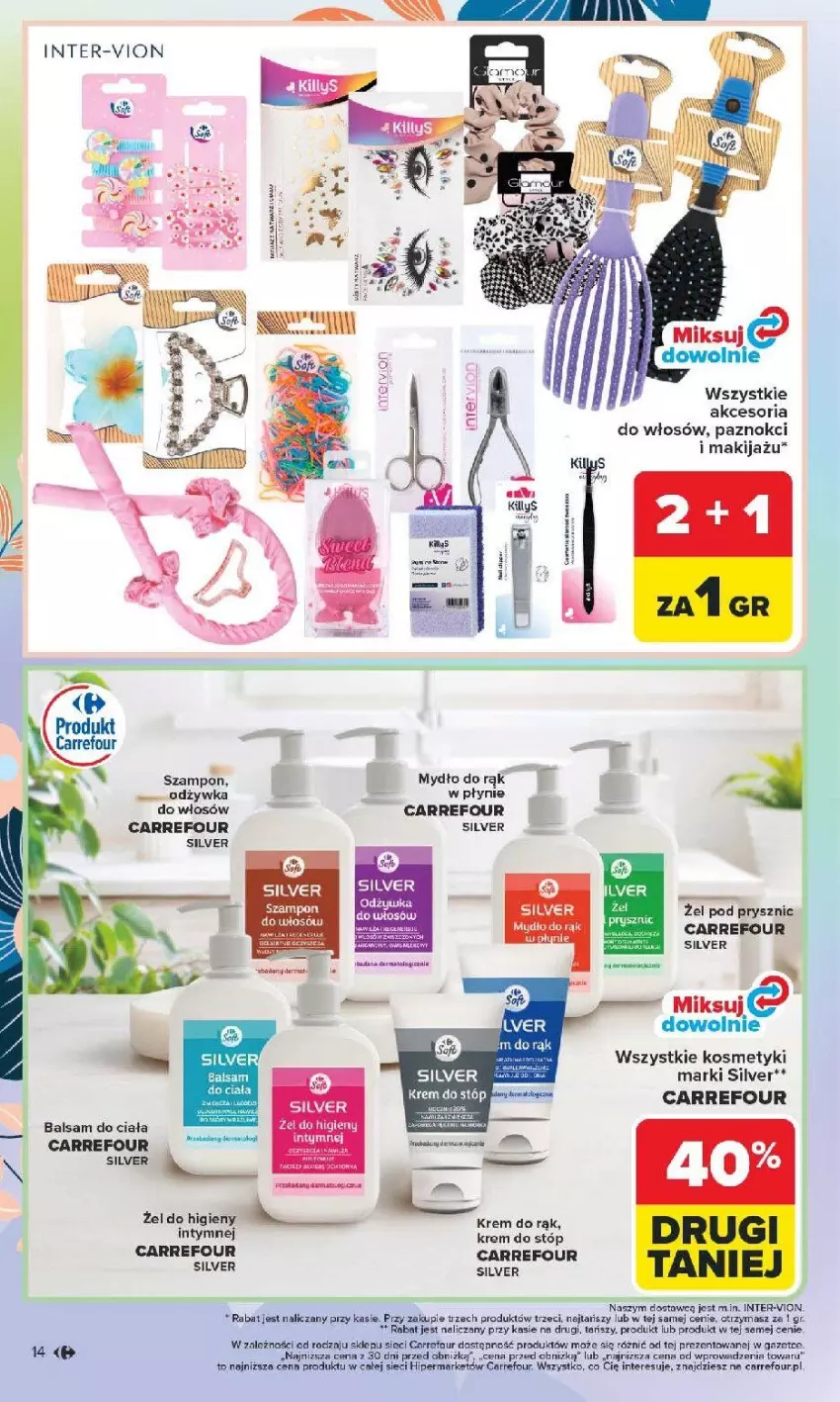 Gazetka promocyjna Carrefour - Gazetka Hity dla urody! - ważna 02.03 do 14.03.2026 - strona 14 - produkty: Balsam do ciała, Fa, Krem do rąk, Krem do stóp, Makijaż, Mydło, Szampon