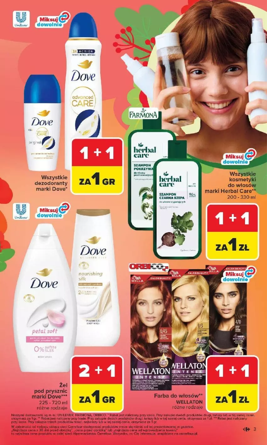 Gazetka promocyjna Carrefour - Gazetka Hity dla urody! - ważna 02.03 do 14.03.2026 - strona 3 - produkty: BIC, Dezodorant, Dove, Fa, Farba do włosów, Wella