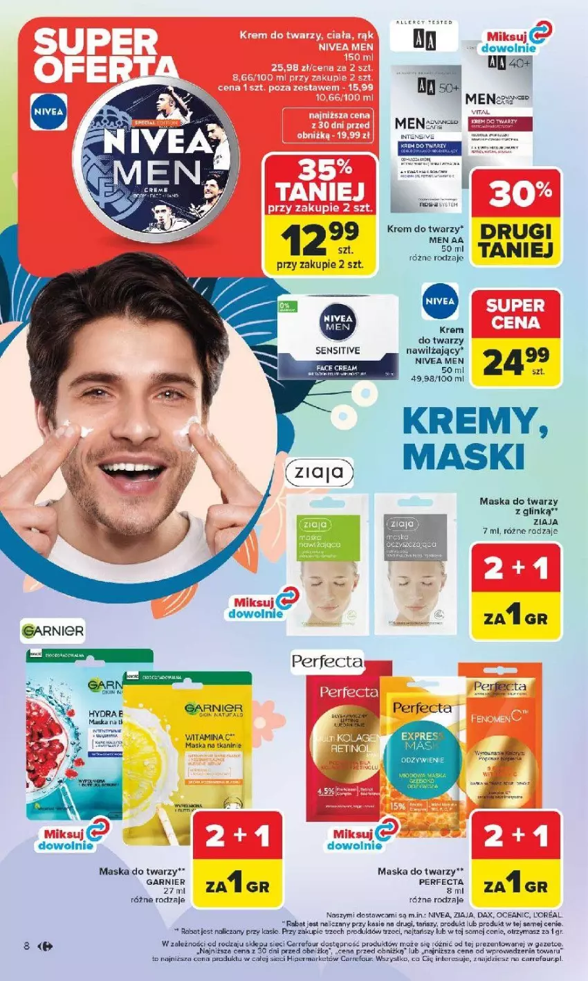 Gazetka promocyjna Carrefour - Gazetka Hity dla urody! - ważna 02.03 do 14.03.2026 - strona 8 - produkty: Acer, Fa, Garnier, Krem do twarzy, Maska, Maska do twarzy, Perfecta, Stek, Warka, Ziaja