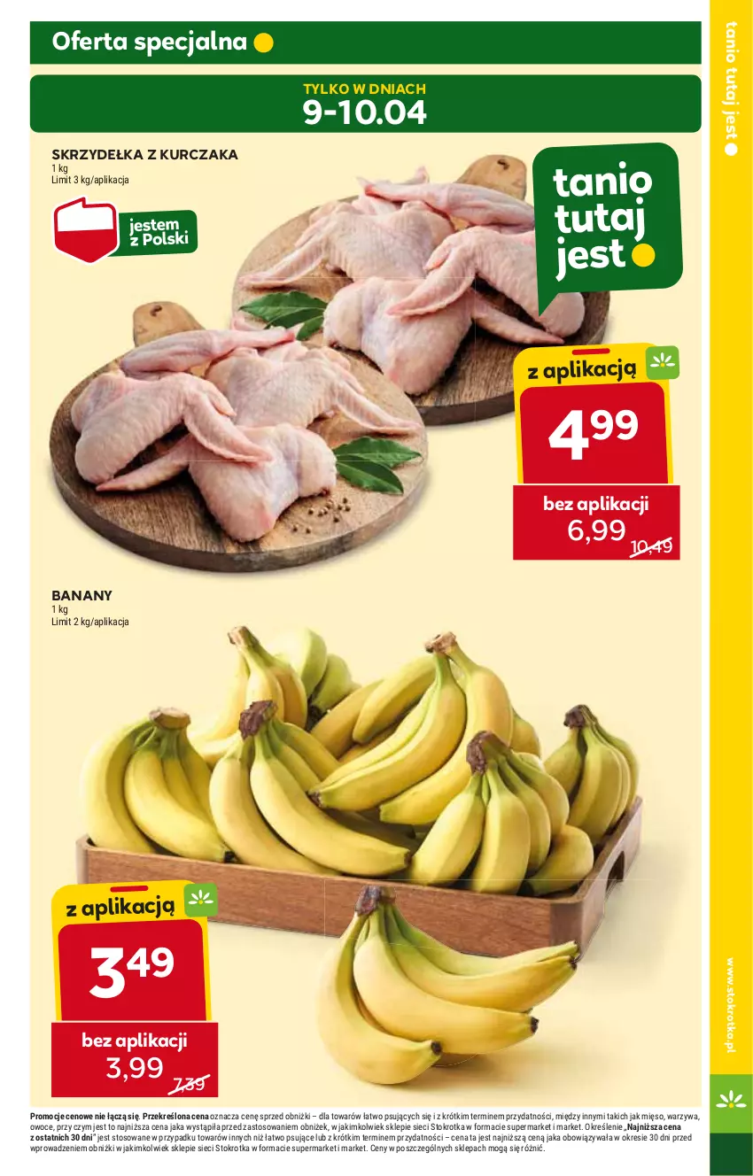 Gazetka promocyjna Stokrotka - Supermarket - ważna 04.04 do 10.04.2024 - strona 5 - produkty: Banany, Kurczak, Skrzydełka z kurczaka