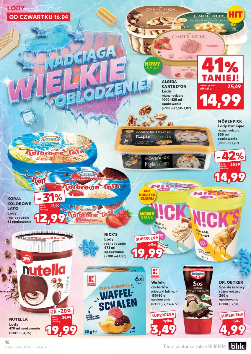 Gazetka promocyjna Kaufland - Gazetka tygodnia - ważna 16.04 do 22.04.2026 - strona 16 - produkty: Algida, Deser, Dr. Oetker, Fa, LG, Lody, Nutella, Ser, Sos, Tera