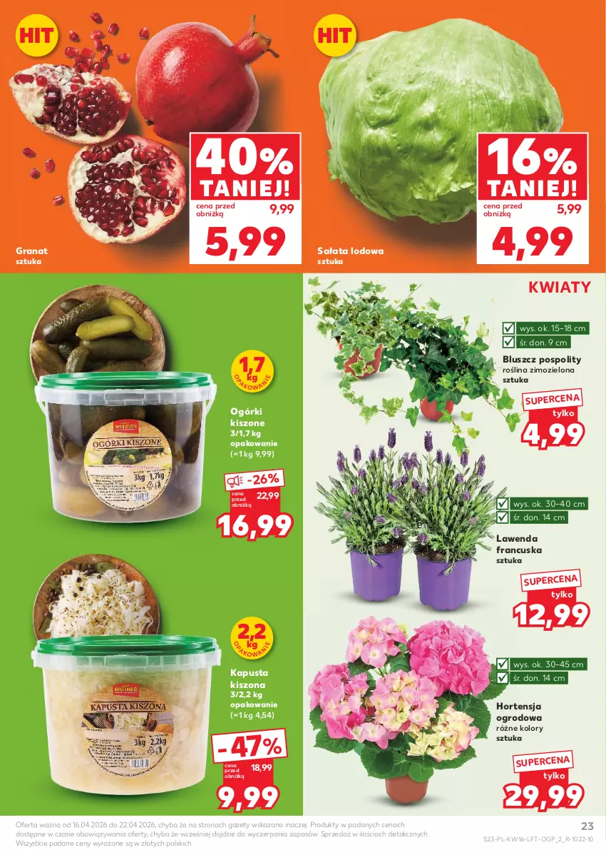 Gazetka promocyjna Kaufland - Gazetka tygodnia - ważna 16.04 do 22.04.2026 - strona 23 - produkty: Gra, Granat, Sałat, Sałata lodowa