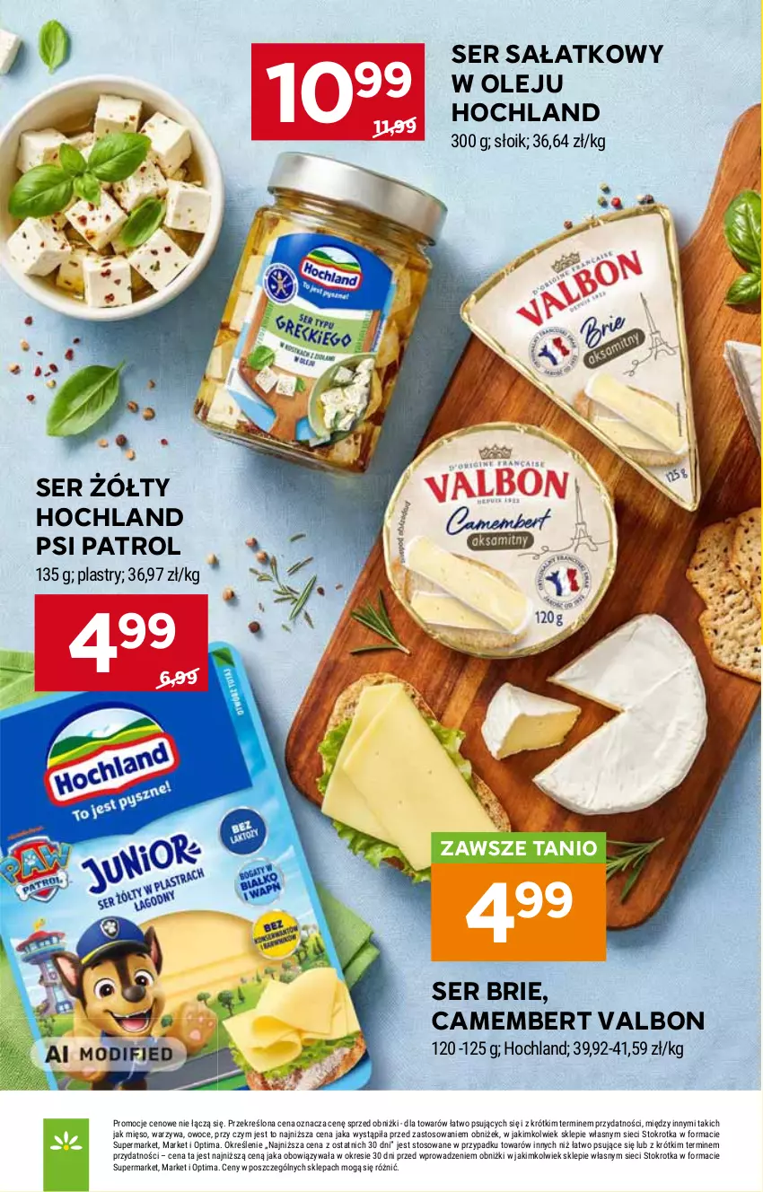 Gazetka promocyjna Stokrotka - Market - ważna 06.08 do 12.08.2026 - strona 12 - produkty: Brie, Camembert, Hochland, HP, Olej, Psi Patrol, Sałat, Ser