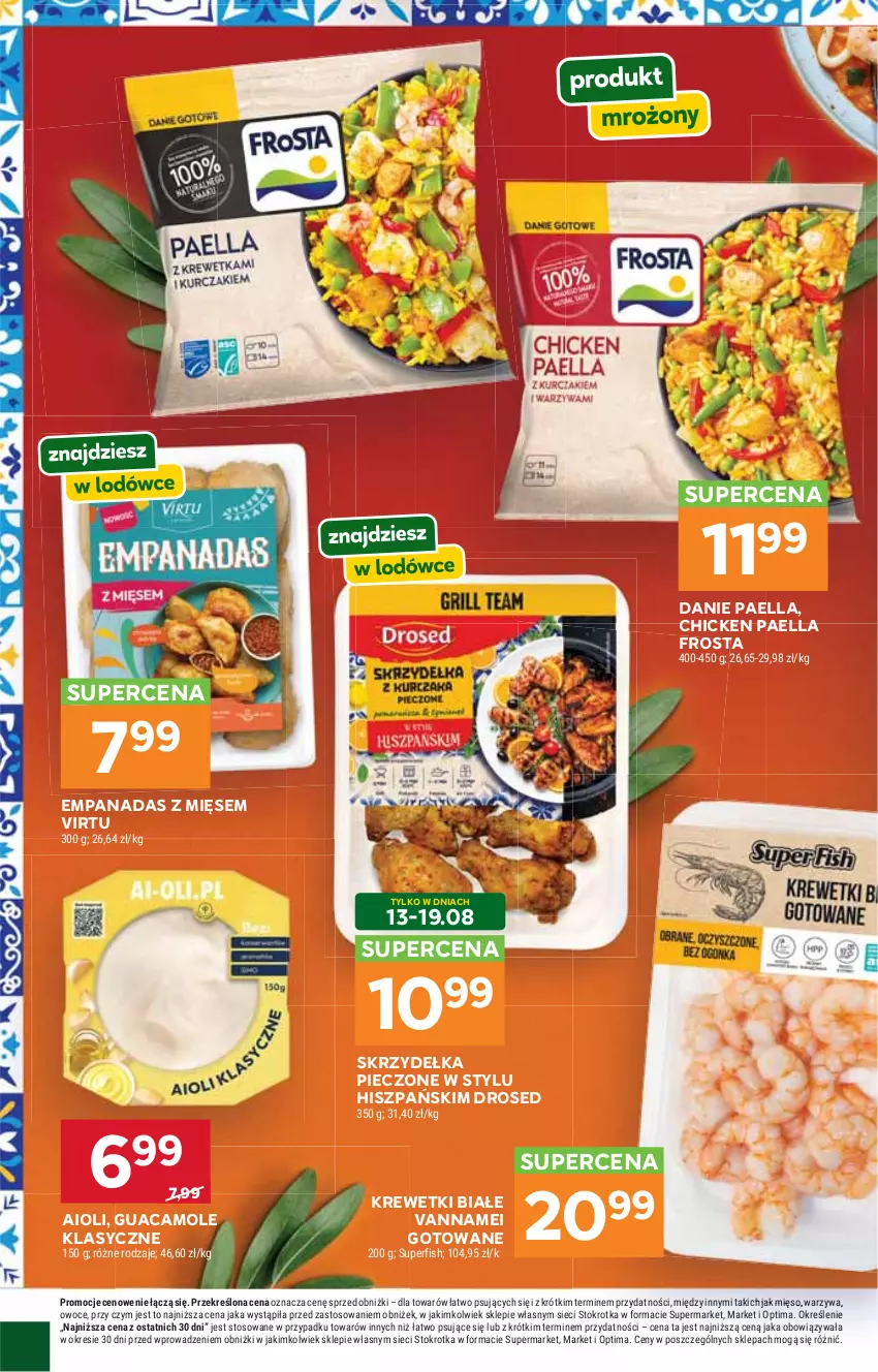 Gazetka promocyjna Stokrotka - Market - ważna 06.08 do 12.08.2026 - strona 22 - produkty: Amol, Frosta, Krewetki, Mięso, Optima, Owoce, Piec, Skrzydełka pieczone, Virtu, Warzywa