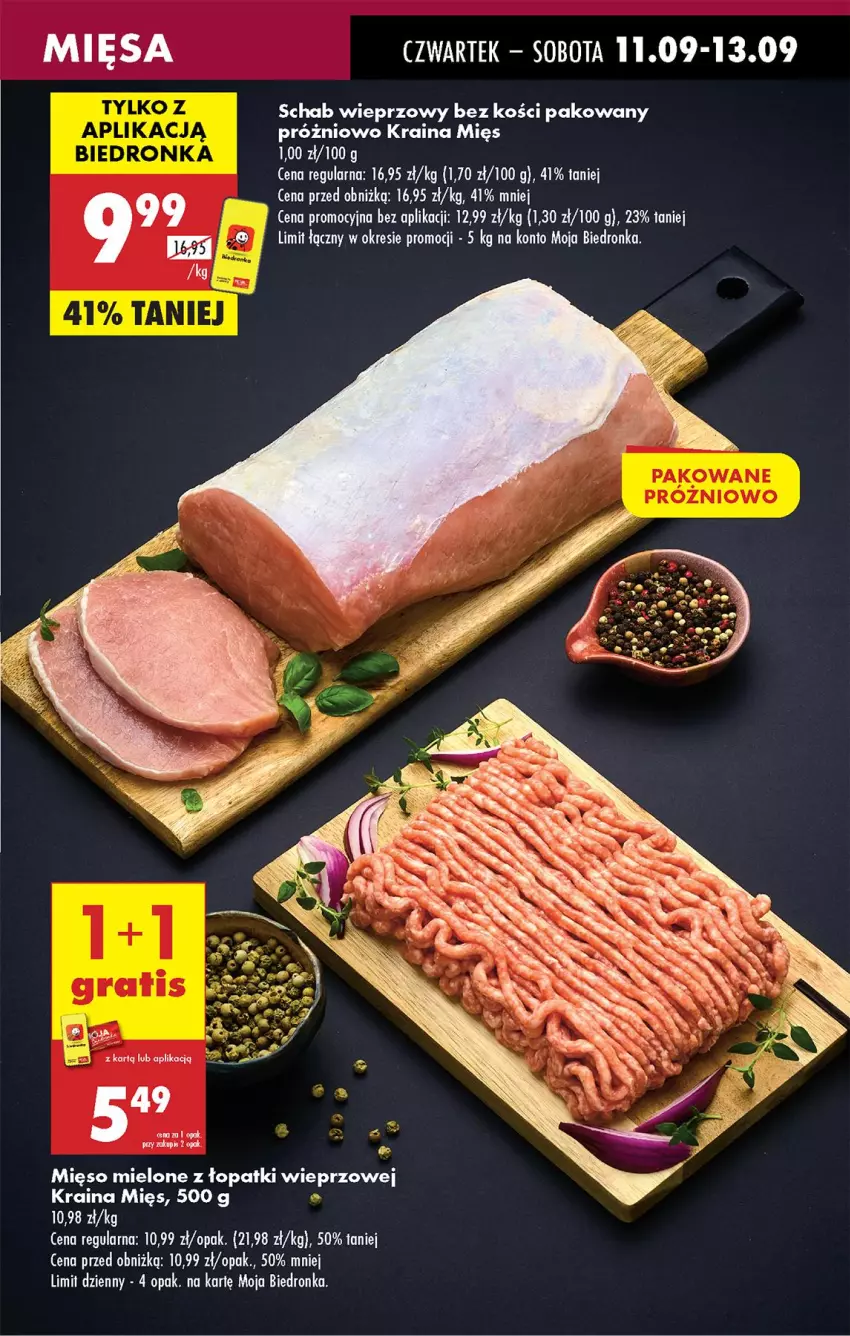 Gazetka promocyjna Biedronka - Od Czwartku - ważna 11.09 do 17.09.2025 - strona 23 - produkty: Mięso, Mięso mielone, Mięso mielone z łopatki wieprzowej, Schab wieprzowy