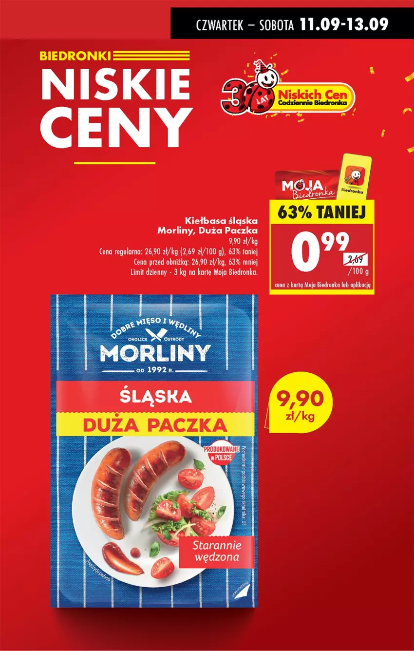 Gazetka promocyjna Biedronka - Od Czwartku - ważna 11.09 do 17.09.2025 - strona 3 - produkty: Kiełbasa, Kiełbasa śląska, Morliny