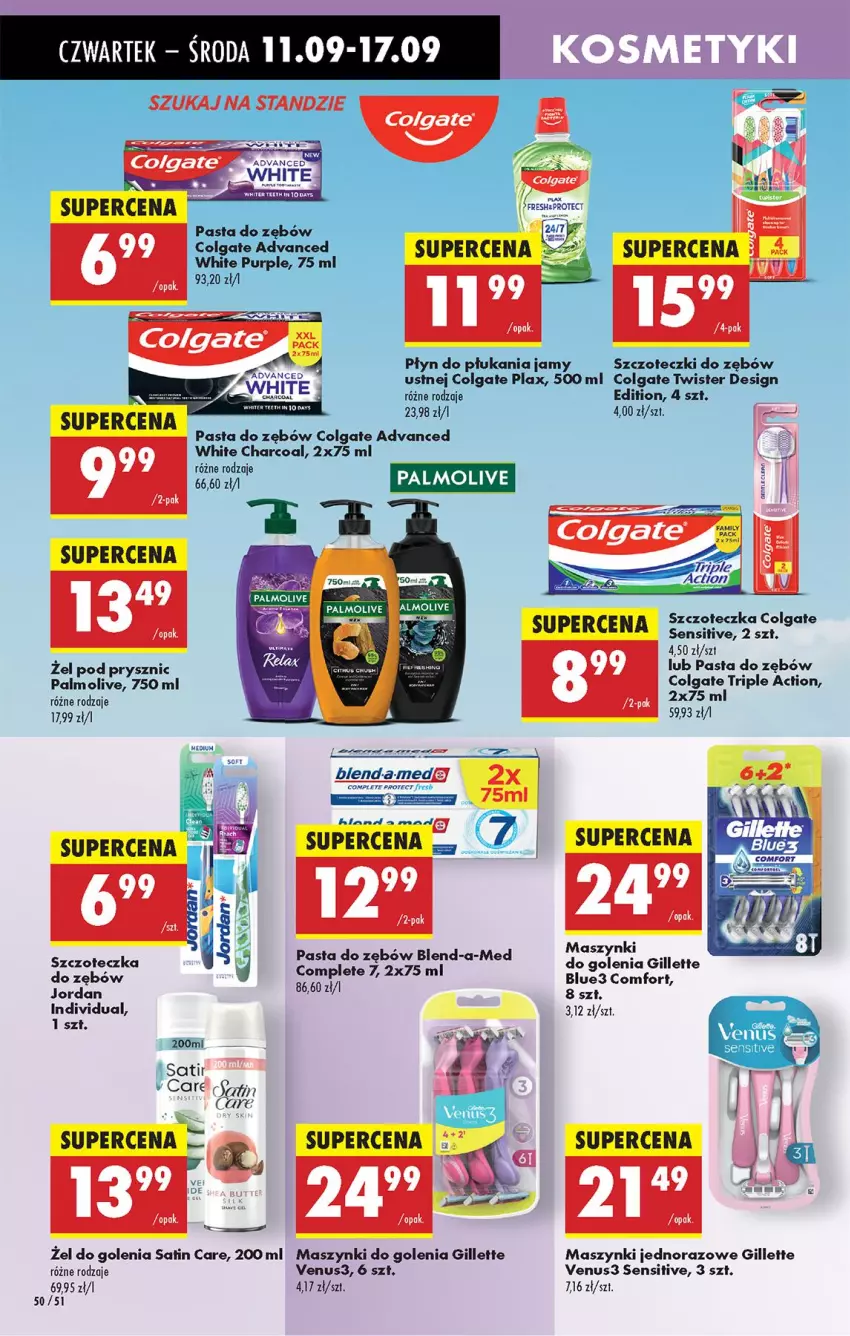 Gazetka promocyjna Biedronka - Od Czwartku - ważna 11.09 do 17.09.2025 - strona 52 - produkty: Colgate, Fa, Gillette, LG, Palmolive, Pasta do zębów, Szczoteczka, Venus