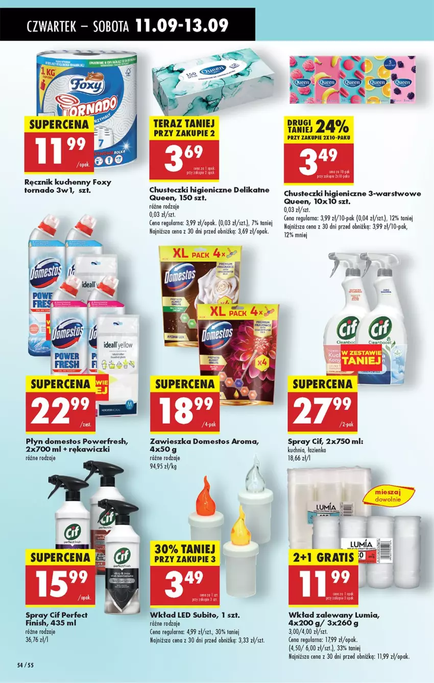 Gazetka promocyjna Biedronka - Od Czwartku - ważna 11.09 do 17.09.2025 - strona 60 - produkty: Chusteczki, Cif, Domestos, Finish, Foxy, Kuchnia, LG, Ręcznik, Ręcznik kuchenny