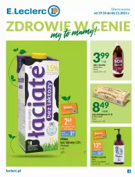 Gazetka promocyjna E Leclerc - Zdrowa żywność - Gazetka - ważna od 06.11 do 06.11.2021 - strona 1 - produkty: Mydło w płynie, Sok, Yope, Jaja, Mydło, Mleko