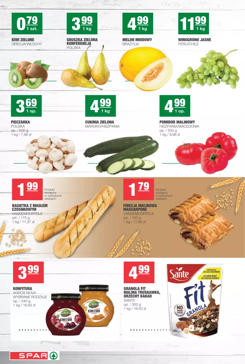 Gazetka promocyjna Spar - Spar - ważna 10.03 do 16.03.2021 - strona 2 - produkty: Bagietka, Gra, Granola, Kakao, Kiwi, Konfitura, Mascarpone, Melon, Piec, Pieczarka, Pomidor malinowy, Sante, Wino