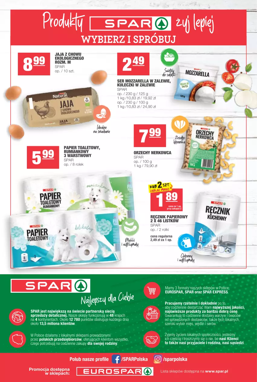 Gazetka promocyjna Spar - Spar - ważna 10.03 do 16.03.2021 - strona 8 - produkty: Jaja, Lion, Mozzarella, O nas, Ręcznik, Rolki, Ser