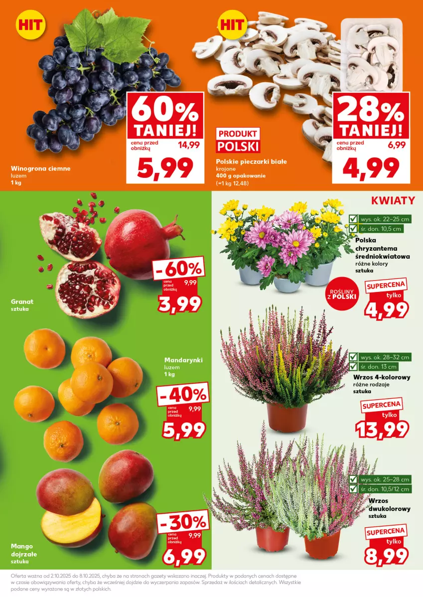 Gazetka promocyjna Kaufland - Mocny Start - ważna 06.10 do 08.10.2025 - strona 13 - produkty: Chryzantema, Gra, Granat, Mandarynki, Piec, Wino, Winogrona