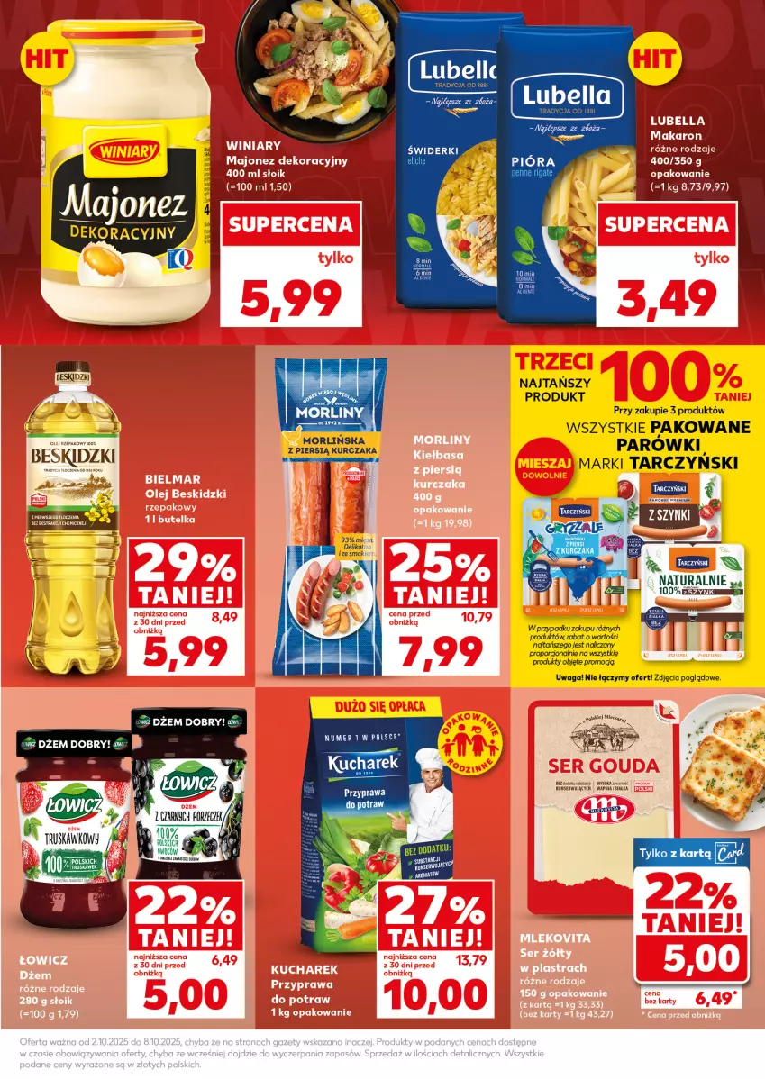 Gazetka promocyjna Kaufland - Mocny Start - ważna 06.10 do 08.10.2025 - strona 9 - produkty: Bell, Bella, Beskidzki, Dżem, Fa, Kurczak, LG, Lubella, Olej, Olej rzepakowy, Por, Tarczyński, Waga