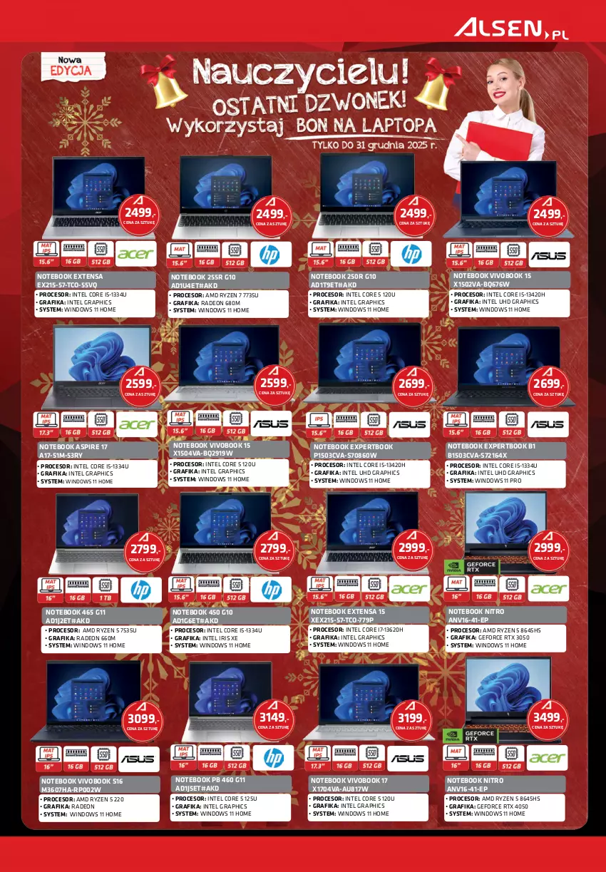 Gazetka promocyjna Alsen - Gazetka Alsen - ważna 01.12 do 31.12.2025 - strona 3 - produkty: Gra, Grafika, Intel, Notebook, Procesor, Radeon