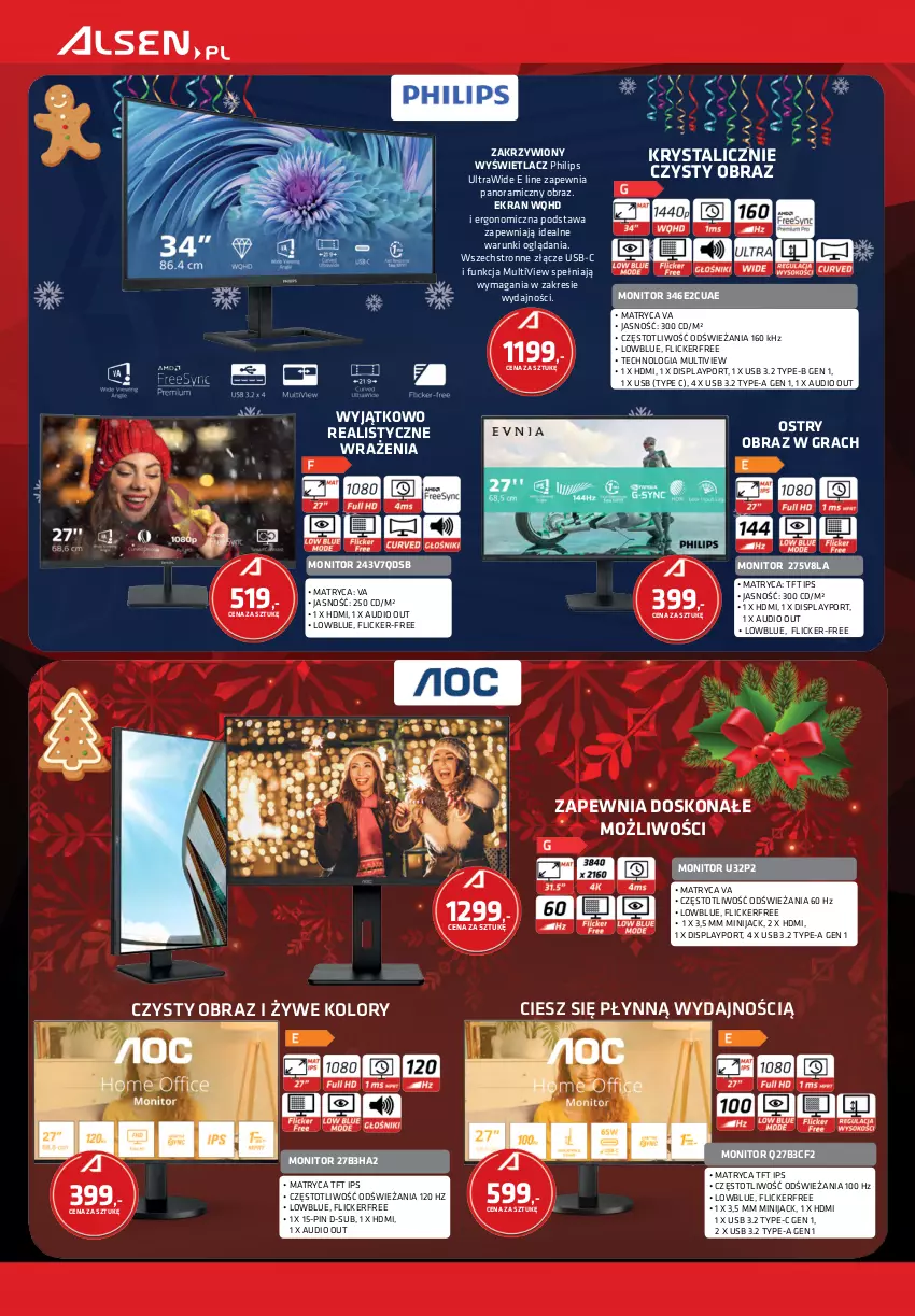 Gazetka promocyjna Alsen - Gazetka Alsen - ważna 01.12 do 31.12.2025 - strona 4 - produkty: Gra, Monitor, Obraz, Philips, Por