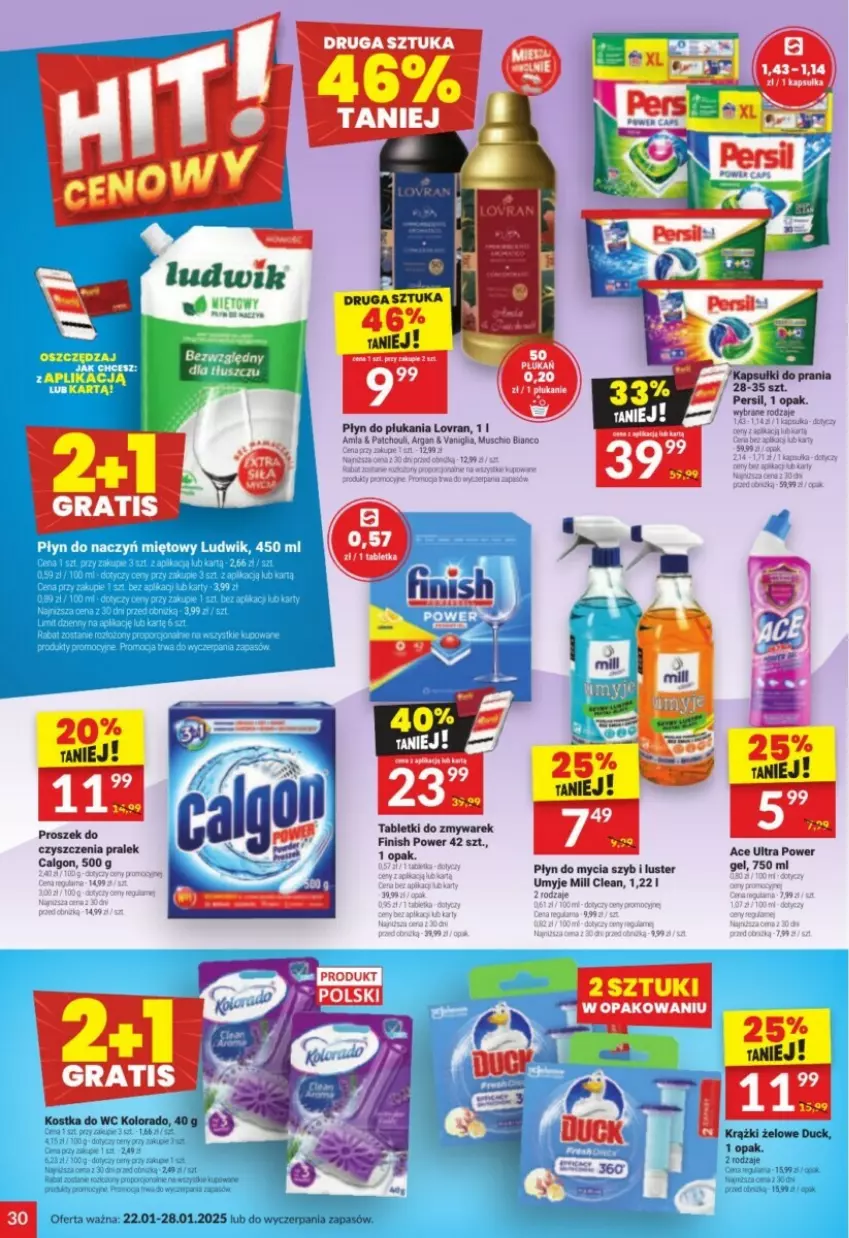 Gazetka promocyjna Twoj Market - ważna 22.01 do 28.01.2025 - strona 24 - produkty: Duck, Finish, Gra, Kapsułki do prania, Kolorado, Kostka do wc, LG, Mus, Persil, Płyn do mycia, Płyn do płukania, Tablet