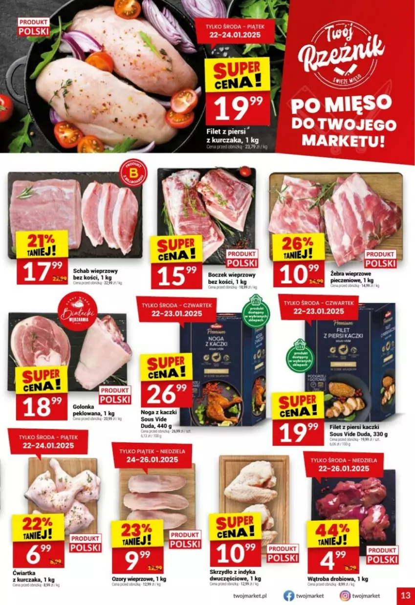 Gazetka promocyjna Twoj Market - ważna 22.01 do 28.01.2025 - strona 5 - produkty: Boczek, Boczek wieprzowy, Kurczak, Pax, Schab wieprzowy