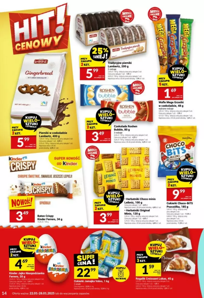 Gazetka promocyjna Twoj Market - ważna 22.01 do 28.01.2025 - strona 6 - produkty: Cukier, Cukierki, Ferrero, Gin, Grześki, Herbatniki, Kinder, Piernik, Wafle