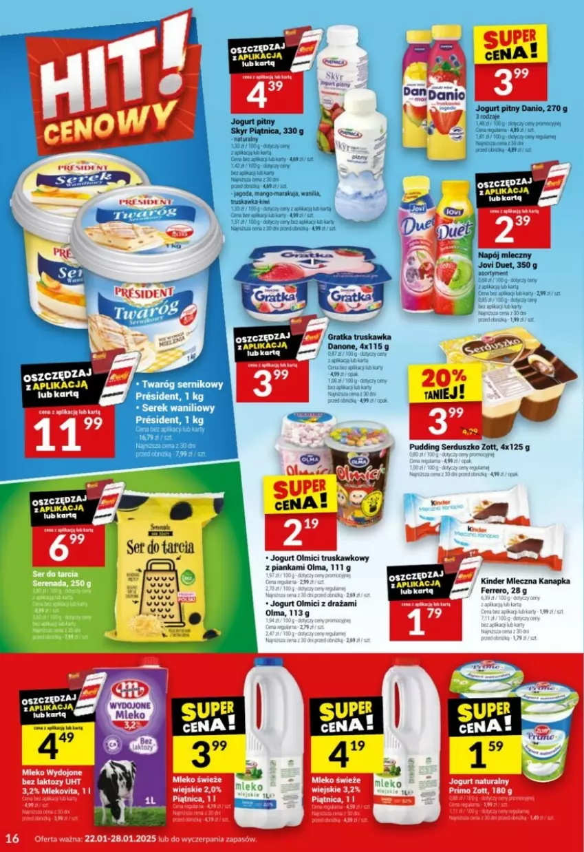 Gazetka promocyjna Twoj Market - ważna 22.01 do 28.01.2025 - strona 8 - produkty: Danio, Ferrero, Jogurt, Jogurt pitny, Kinder, Mango, Mleczna kanapka, Mleko, Olma, Piątnica, Pudding, Ser, Zott