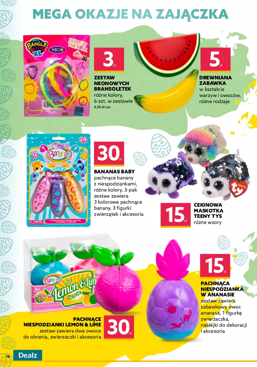 Gazetka promocyjna Dealz - KATALOG WIELKANOCNYO kurczę! Ale ceny! - ważna 28.03 do 16.04.2022 - strona 16 - produkty: Ananas, Banany, Klej, Owoce, Puzzle, Ser, Zabawka