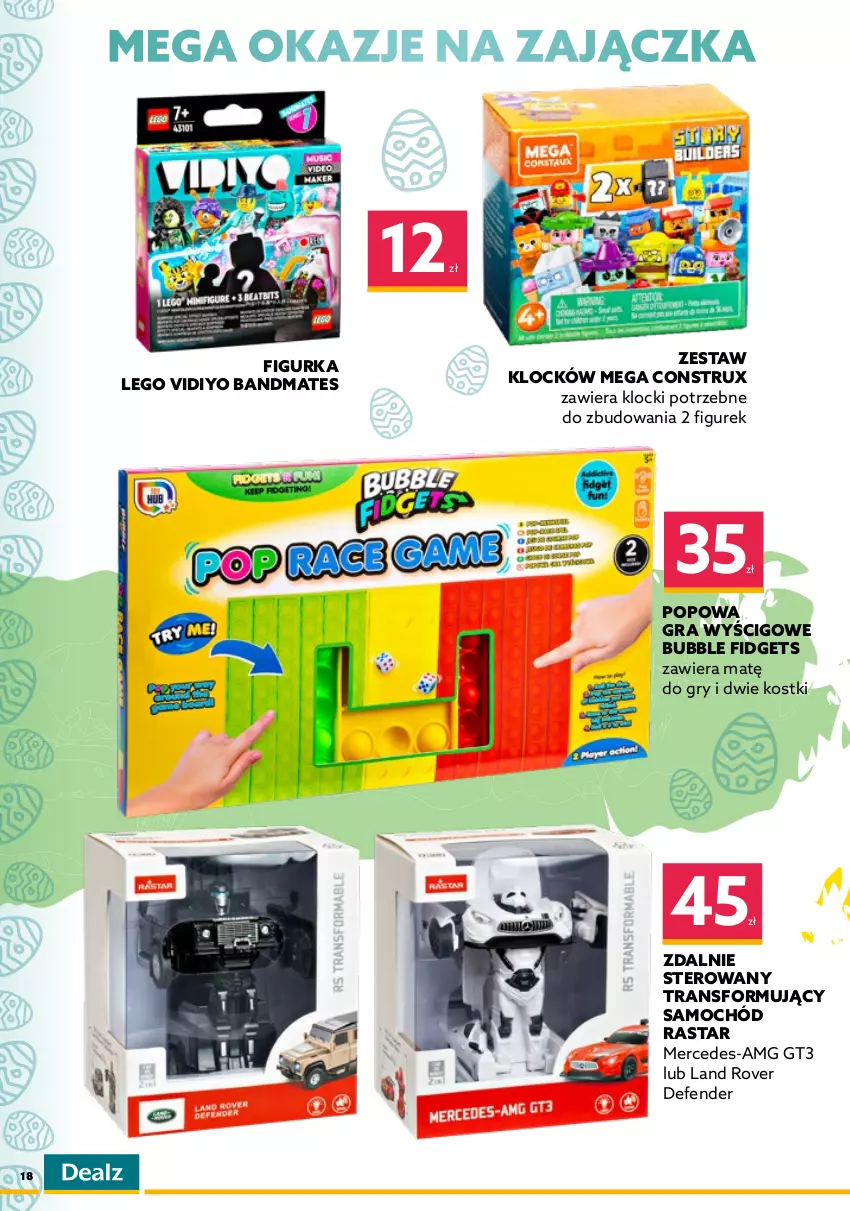 Gazetka promocyjna Dealz - KATALOG WIELKANOCNYO kurczę! Ale ceny! - ważna 28.03 do 16.04.2022 - strona 18 - produkty: Gra, Gry, Karp, Klocki, Land Rover, LEGO, Samochód, Skarpetki, Torba, Torba prezentowa, Tran