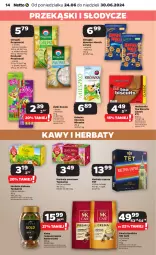 Gazetka promocyjna Netto - Od Poniedziałku - Gazetka - ważna od 30.06 do 30.06.2024 - strona 14 - produkty: Ketchup, Kawa rozpuszczalna, Gin, Kawa ziarnista, Beko, Kawa, Herbata czarna, Chrupki, Herbatniki, Przysnacki, Teekanne, Lorenz, Monster Munch, Herbata, Herbata owocowa