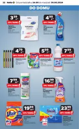 Gazetka promocyjna Netto - Od Poniedziałku - Gazetka - ważna od 30.06 do 30.06.2024 - strona 22 - produkty: Finish, Zawieszka do wc, Bref, Tablet, Proszek do prania, Cillit Bang, Zapalarka, Vizir, Rękawice, Zmywarki, Tabletki do zmywarki