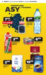 Gazetka promocyjna Netto - Od Poniedziałku - Gazetka - ważna od 30.06 do 30.06.2024 - strona 4 - produkty: Krakus, Ser, Borówka, Cukier, Kawa mielona, Kawa, Diamant, Mlekovita, LANA, Prima, Woda, Mleko