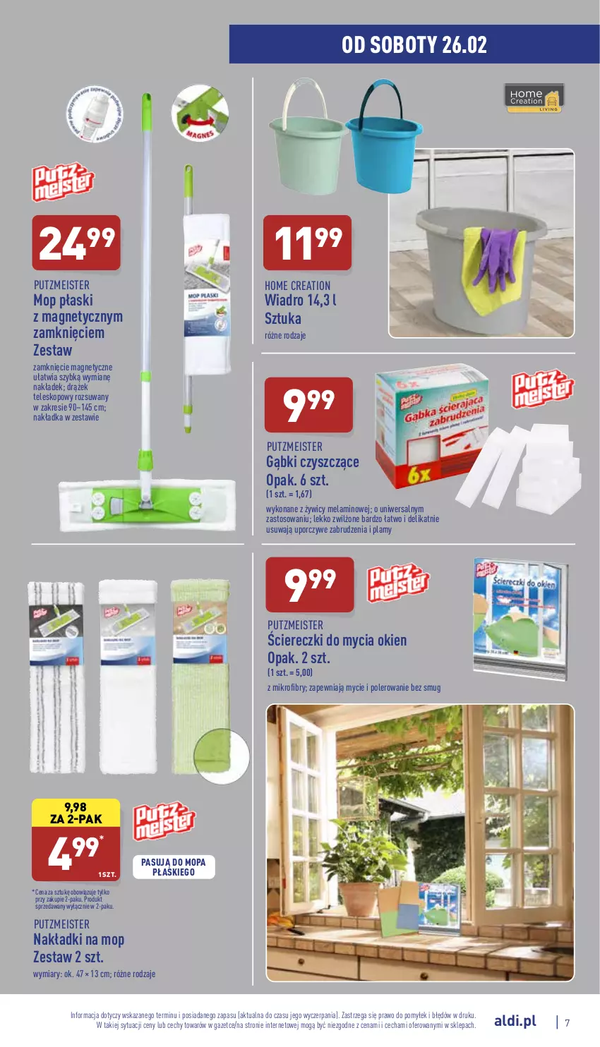 Gazetka promocyjna Aldi - Katalog Moda i Dom - ważna 23.02 do 26.02.2022 - strona 7 - produkty: Mop, Por, Putzmeister, Teleskop, Wiadro