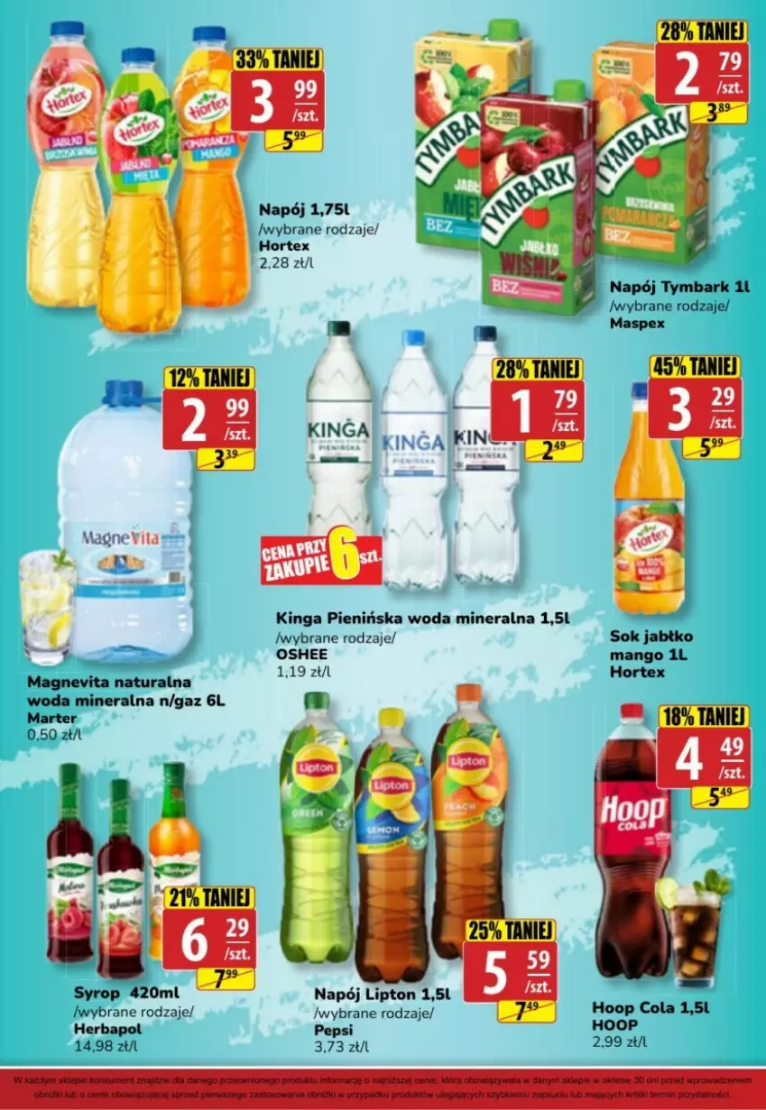 Gazetka promocyjna Gram market - ważna 02.08 do 08.08.2023 - strona 9 - produkty: Fa, Herbapol, Hoop, Hortex, Lipton, Napój, Oshee, Pepsi, Syrop, Tymbark, Woda, Woda mineralna