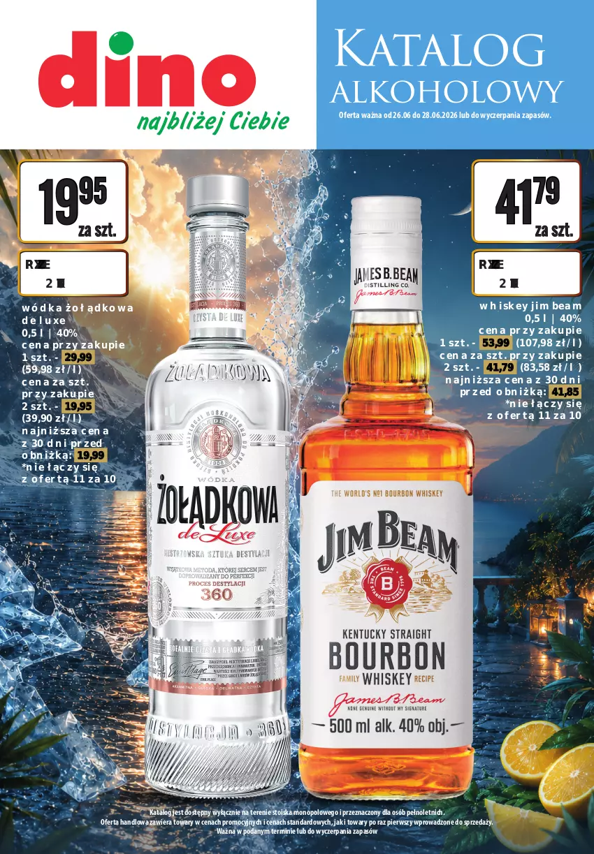 Gazetka promocyjna Dino - Katalog alkoholowy / czerwiec 2026 - ważna 26.06 do 28.06.2026 - strona 1 - produkty: Jim Beam, Whiskey