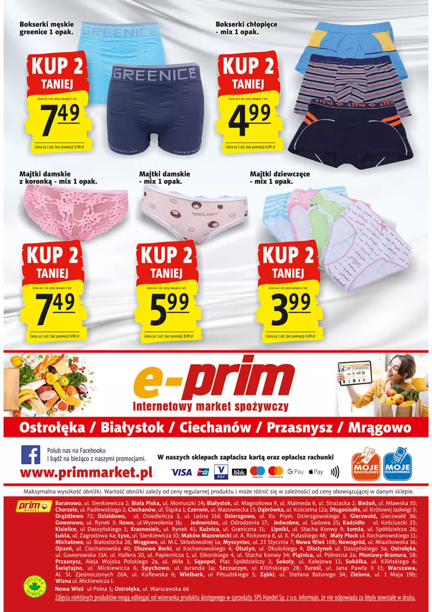 Gazetka promocyjna Prim Market - Gazetka - ważna 11.03 do 17.03.2021 - strona 16 - produkty: Bokserki, Fa, Majtki, Ser, Sok