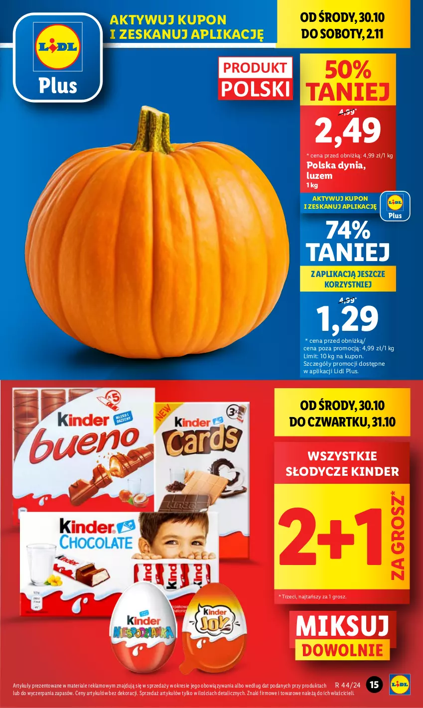 Gazetka promocyjna Lidl - GAZETKA - ważna 30.10 do 02.11.2024 - strona 15 - produkty: Kinder