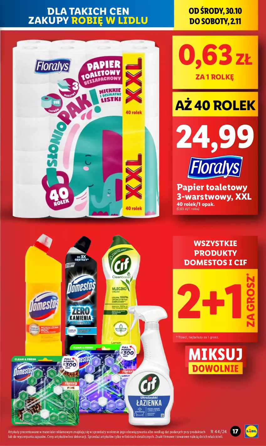 Gazetka promocyjna Lidl - GAZETKA - ważna 30.10 do 02.11.2024 - strona 19 - produkty: Cif, Domestos, Papier, Papier toaletowy