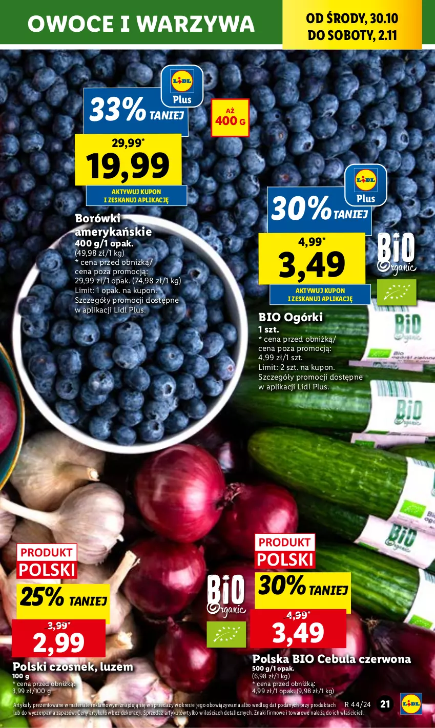 Gazetka promocyjna Lidl - GAZETKA - ważna 30.10 do 02.11.2024 - strona 23 - produkty: Cebula, Cebula czerwona, Czosnek, Owoce, Warzywa