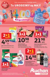 Gazetka promocyjna Auchan - Te URODZINY są NAJ Supermarket - Gazetka - ważna od 21.05 do 21.05.2025 - strona 1 - produkty: Mokra karma, Frosch, Coccolino, Lovela, Whiskas, Persil, Schab wieprzowy, Płyn do płukania, Ariel, Mleko