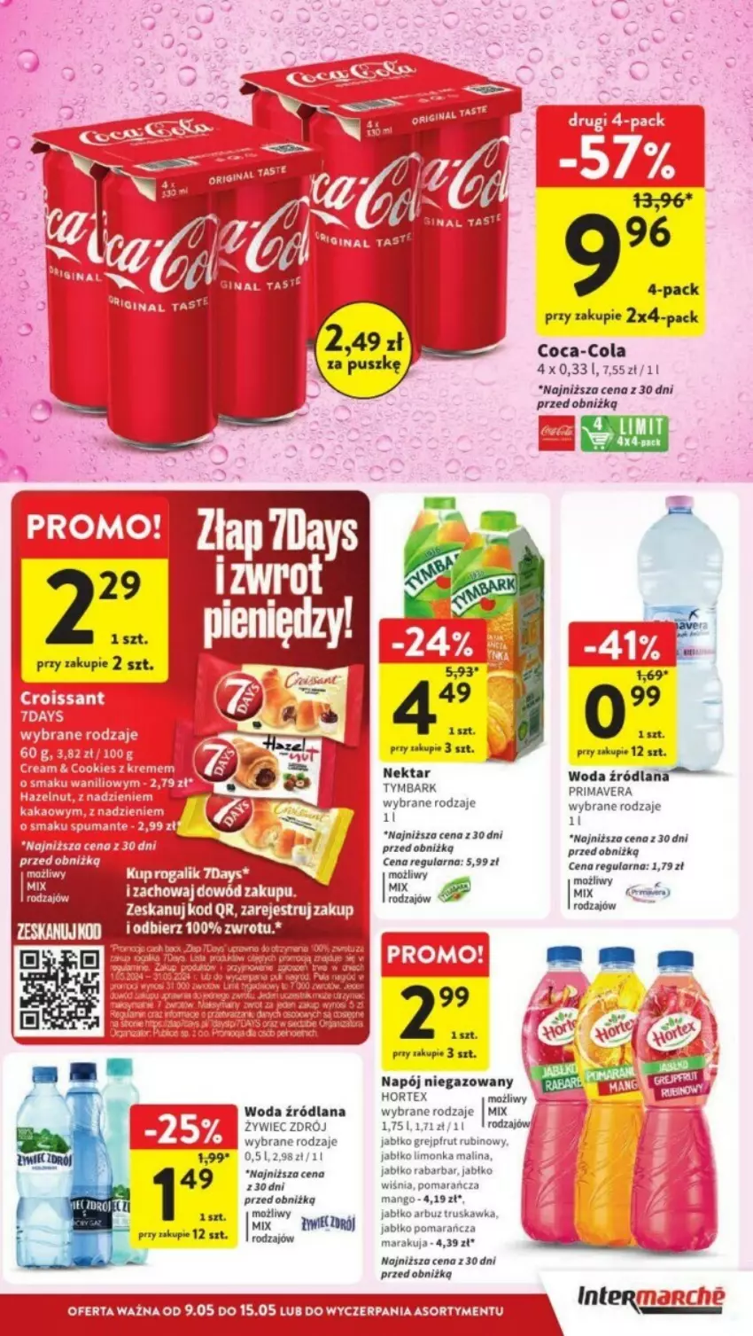 Gazetka promocyjna Intermarche - ważna 13.05 do 15.05.2024 - strona 25 - produkty: Arbuz, Coca-Cola, Grejpfrut, Kakao, LANA, Limonka, Mango, Napój, Napój niegazowany, Nektar, Prima, Primavera, Puma, Rubin, Tymbark, Woda