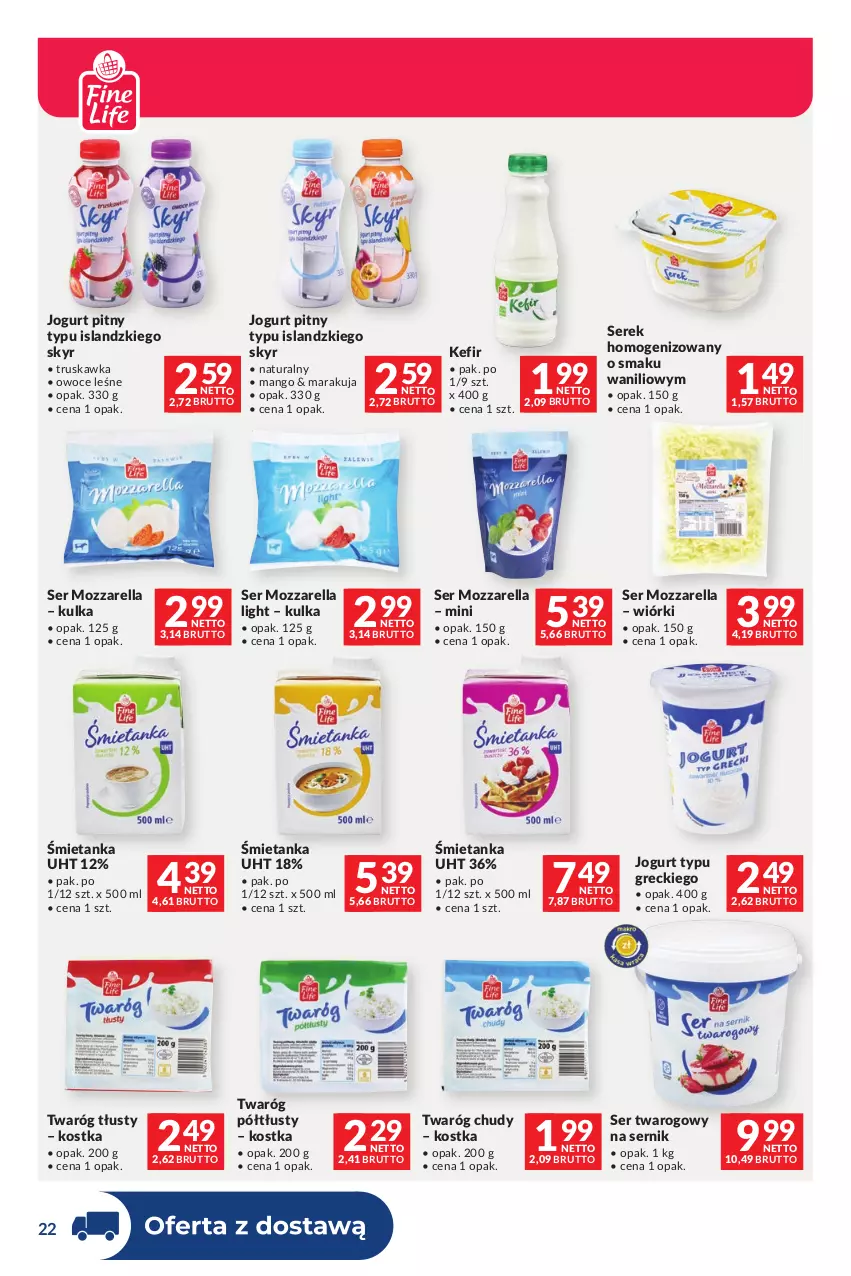 Gazetka promocyjna Makro - Dystrybucja do sklepów - ważna 04.08 do 31.08.2026 - strona 22 - produkty: Isla, Jogurt, Jogurt pitny, Kefir, Mango, Mozzarella, Owoce, Ser, Ser twarogowy, Serek, Serek homogenizowany, Twaróg, Twaróg chudy, Twaróg półtłusty, Twaróg tłusty