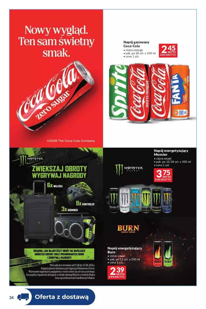 Gazetka promocyjna Makro - Dystrybucja do sklepów - ważna 04.08 do 31.08.2026 - strona 34 - produkty: Coca-Cola, Napój, Napój gazowany