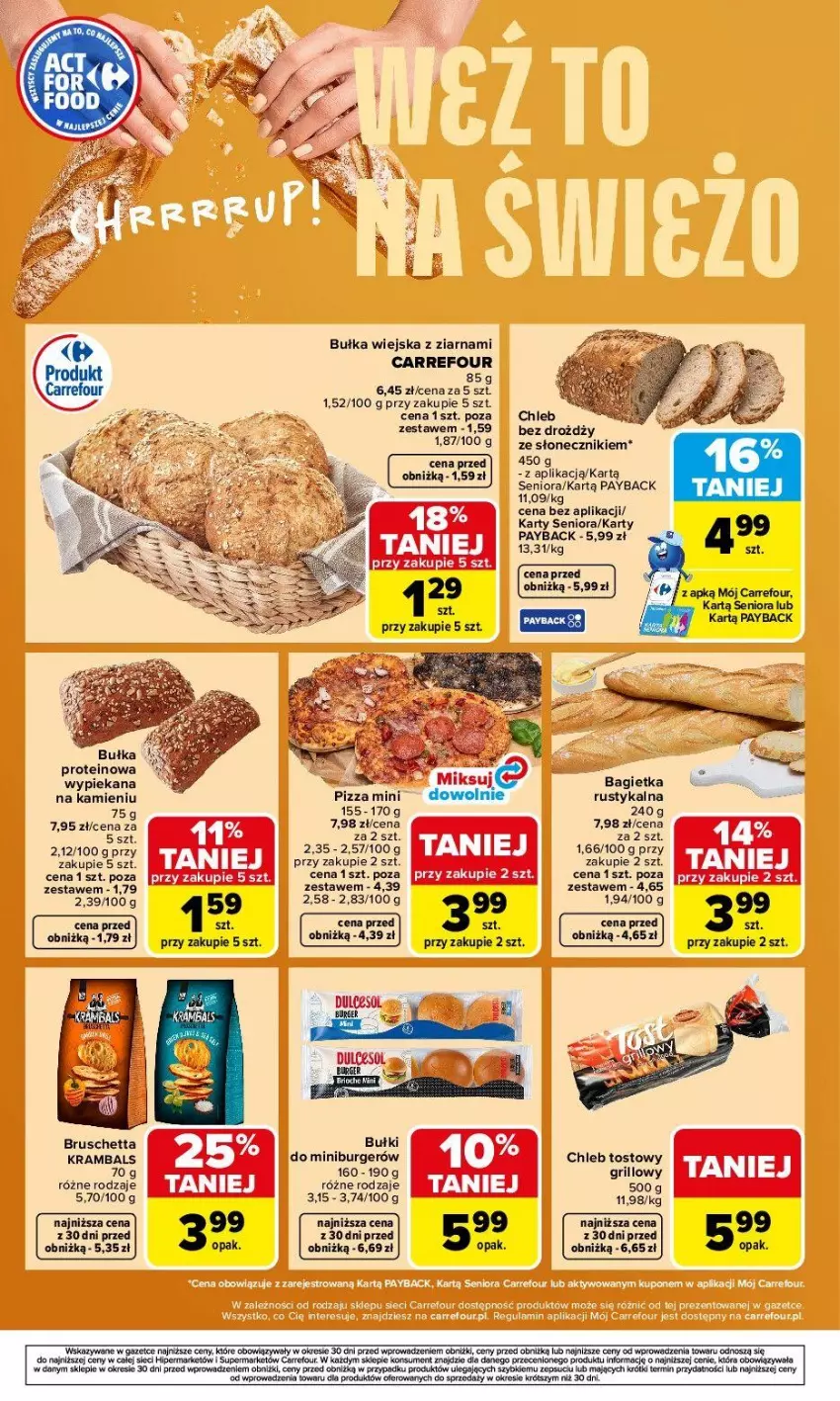 Gazetka promocyjna Carrefour - Gazetka Weźto na świeżo - ważna 27.04 do 02.05.2026 - strona 6 - produkty: Amica, Bagietka, Bułka, Burger, Chleb, Chleb tostowy, Fa, Grill, Pizza, Rust