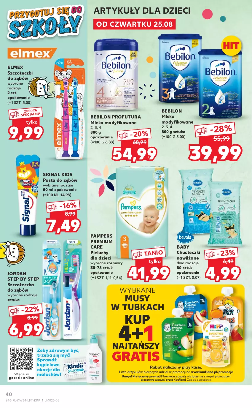 Gazetka promocyjna Kaufland - OFERTA TYGODNIA - ważna 25.08 do 31.08.2022 - strona 40 - produkty: BEBILON, Chusteczki, Dzieci, Elmex, Gra, Mleko, Mleko modyfikowane, Mus, Pampers, Pasta do zębów, Pieluchy, Szczoteczka, Szczoteczka do zębów, Waga