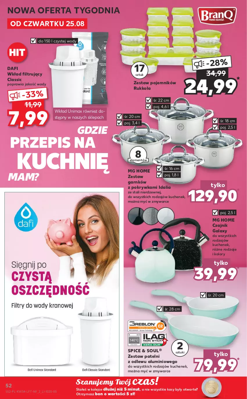 Gazetka promocyjna Kaufland - OFERTA TYGODNIA - ważna 25.08 do 31.08.2022 - strona 52 - produkty: Czajnik, Gala, Olej, Pojemnik, Wkład filtrujący