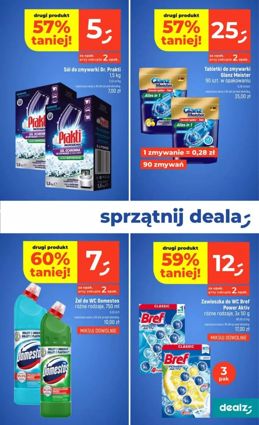 Gazetka promocyjna Dealz - NOWA GAZETKA - ważna 29.10 do 04.11.2026 - strona 43 - produkty: Bref, Dada, Domestos, Sól, Tablet, Tabletki do zmywarki, Zawieszka do wc, Zmywarki