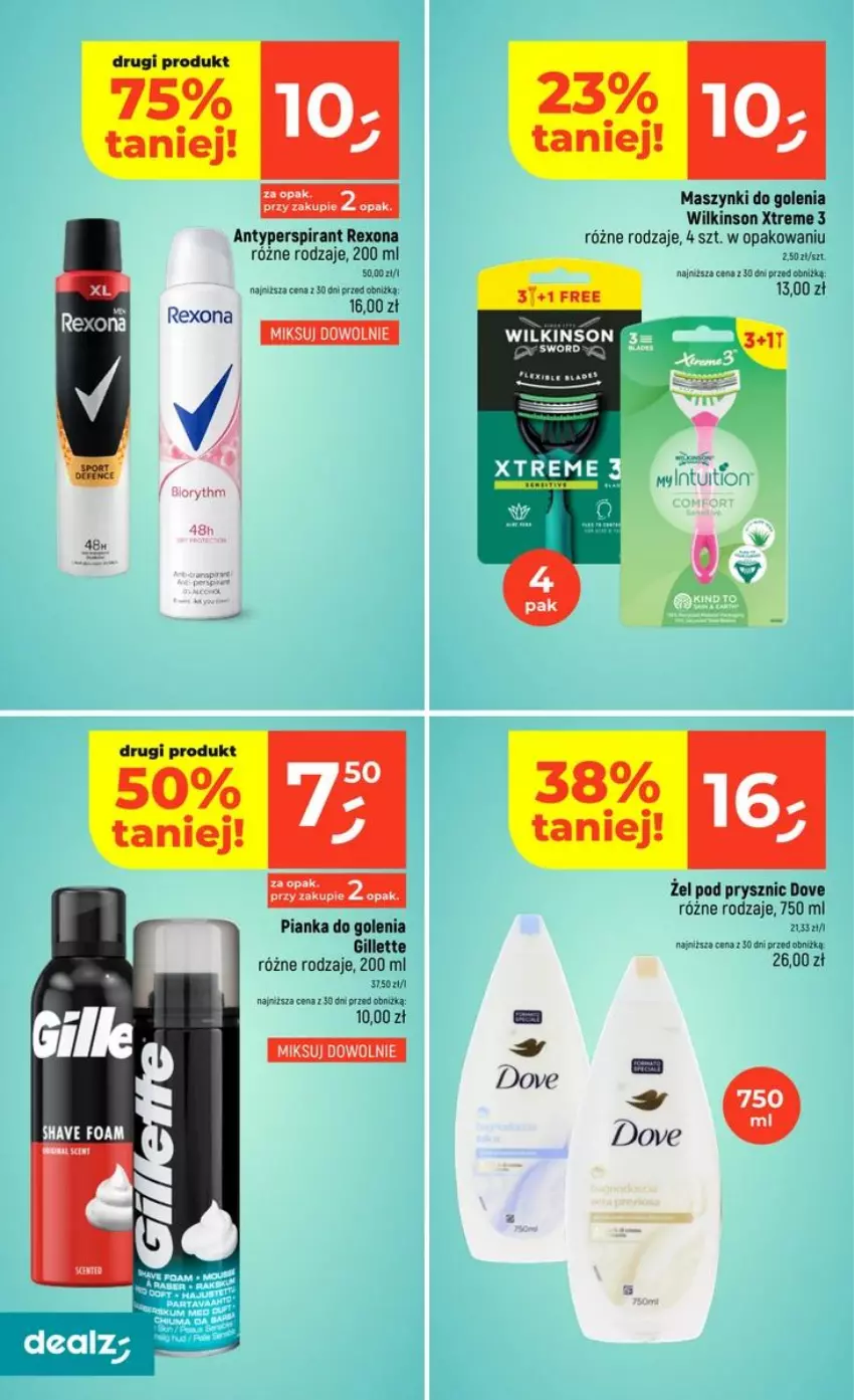 Gazetka promocyjna Dealz - NOWA GAZETKA - ważna 29.10 do 04.11.2026 - strona 46 - produkty: Antyperspirant, Dove, Gillette, Pianka do golenia, Rexona