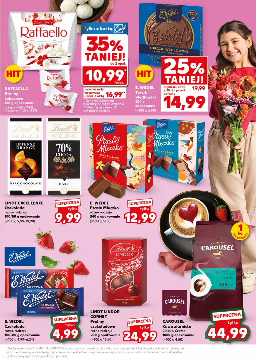 Gazetka promocyjna Kaufland - Mocny Start - ważna 26.05 do 28.05.2025 - strona 11 - produkty: Czekolada, E. Wedel, Kawa, Kawa ziarnista, Lindor, Lindt, Mleczko, Praliny, Ptasie mleczko