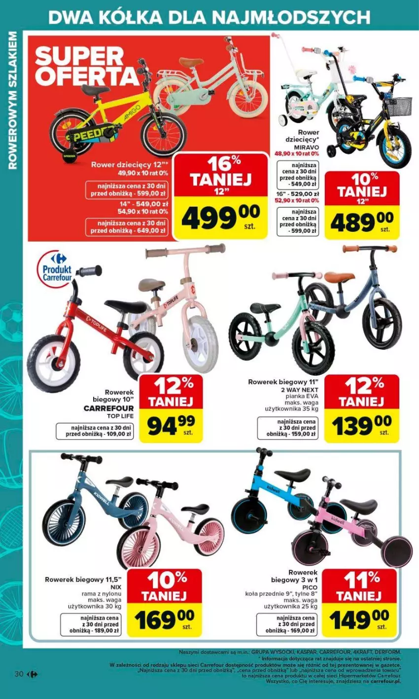 Gazetka promocyjna Carrefour - Gazetka Ogród - ważna 02.03 do 04.04.2026 - strona 30 - produkty: Dzieci, Rama, Rower, Rowerek, Top, Waga