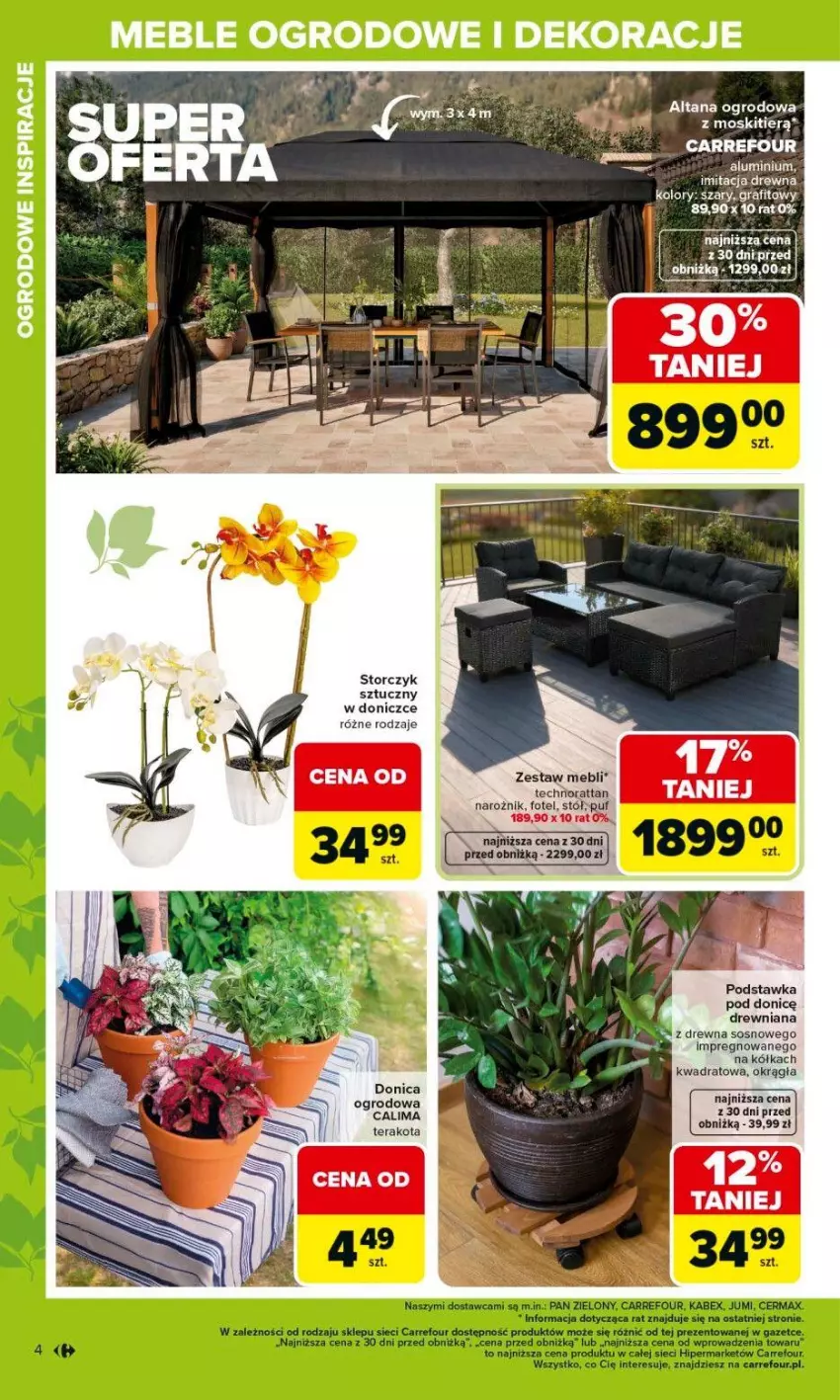 Gazetka promocyjna Carrefour - Gazetka Ogród - ważna 02.03 do 04.04.2026 - strona 4 - produkty: Fotel, Gra, Meble, Narożnik, Puf, Sos, Stół, Storczyk, Tera