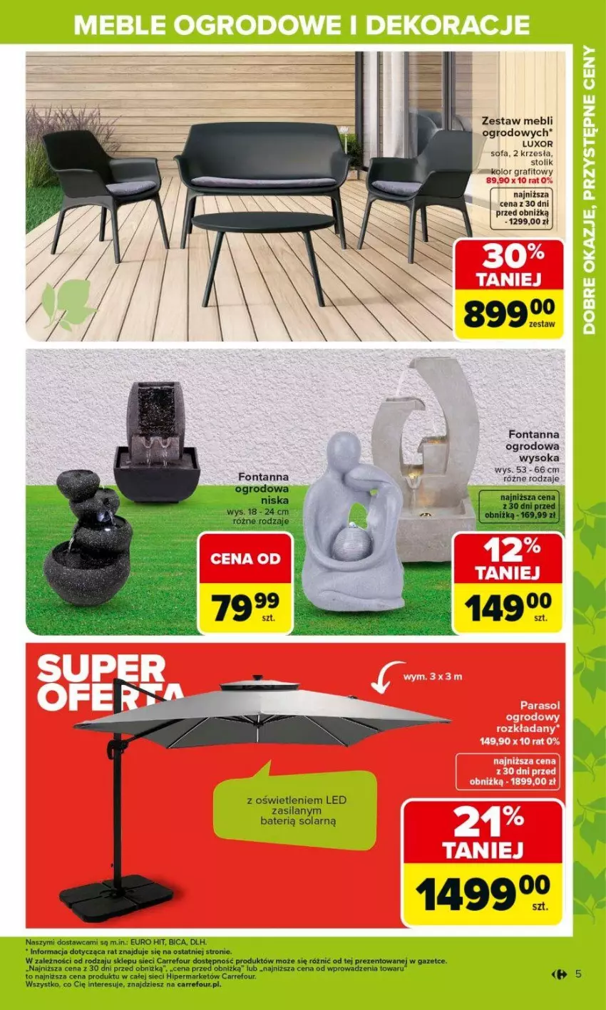 Gazetka promocyjna Carrefour - Gazetka Ogród - ważna 02.03 do 04.04.2026 - strona 5 - produkty: Fa, O nas, Silan, Sofa, Sok, Stolik