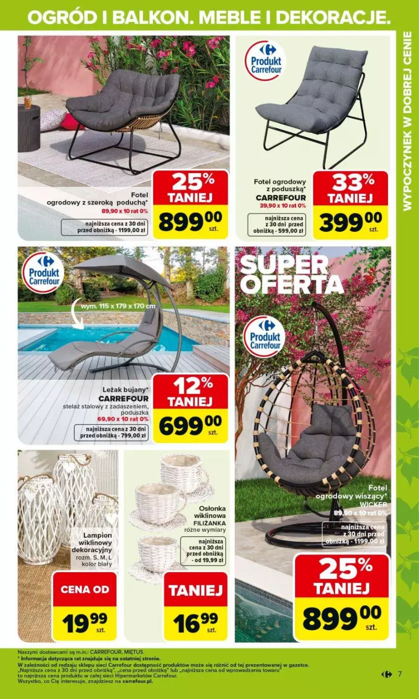 Gazetka promocyjna Carrefour - Gazetka Ogród - ważna 02.03 do 04.04.2026 - strona 7 - produkty: Filiżanka, Fotel, Lampion, Miętus, Osłonka, Poduszka