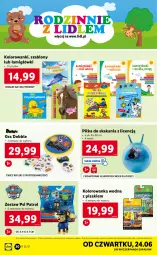 Gazetka promocyjna Lidl - GAZETKA - Gazetka - ważna od 26.06 do 26.06.2021 - strona 30 - produkty: Piec, Ser, Por, Mus, Gra, Amol, Inka, Papier, Kolorowanka, Książka, Gwiazda, Tera, Plecak, , Lovi, Kredka, Stock, Dzieci, Fanta, Klocki, Owoce, Felix, Obraz, Olej, Lustro, Pokrywa, Kinder, Psi Patrol, Zwierzęta, Samolot, LG, Fa